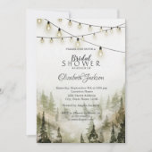 Woodland, Forest, Pine Trees, String Lights Kaart (Voorkant)