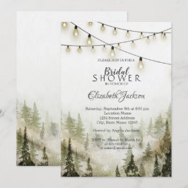 Woodland, Forest, Pine Trees, String Lights Kaart