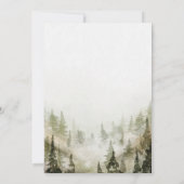 Woodland, Forest, Pine Trees, String Lights RSVP Kaart (Achterkant)