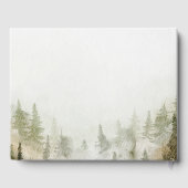 Woodland, Forest, Pine Trees, String Lights Weddin Gastenboek (Achterkant)