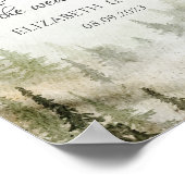 Woodland, Forest, Pine Trees, String Lights Weddin Poster (Hoek)