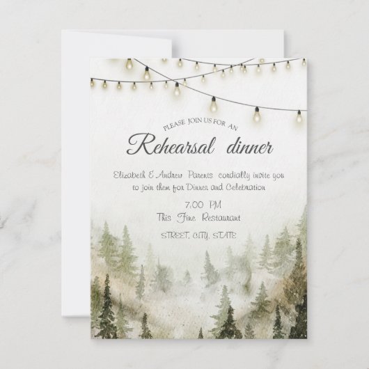 Woodland, Forest, Pine Trees, String Rehearsal Din Kaart (Voorkant)