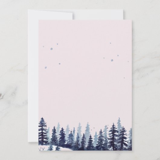 Woodland, Forest, Pine Trees Wedding Kaart (Achterkant)