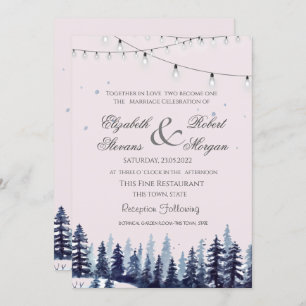 Woodland, Forest, Pine Trees Wedding Kaart
