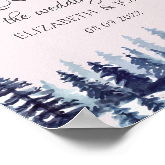 Woodland, Forest, Pine Trees Wedding Poster (Hoek)