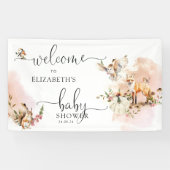 Woodland Forest Pompoen Herfst Baby shower Welkom Spandoek (Horizontaal)