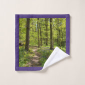 Woodland Forest Purple Flowers Spring Bad Handdoek (Wasdoekje)