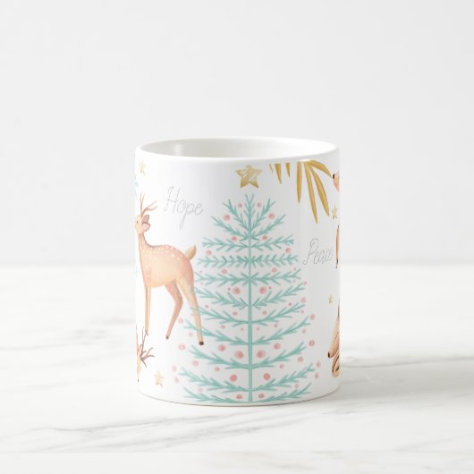 Woodland Forest rendier en kerstboom scene Koffiemok (Center)