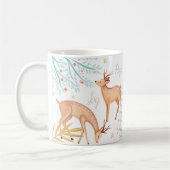 Woodland Forest rendier en kerstboom scene Koffiemok (Links)