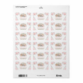  Woodland Forest Roze Bloemen retouradres Etiket (Full Sheet)