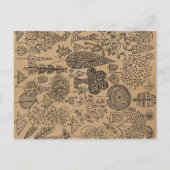 Woodland Forest Rustic Kraft Script Bewaar de datu Aankondigingskaart (Achterkant)