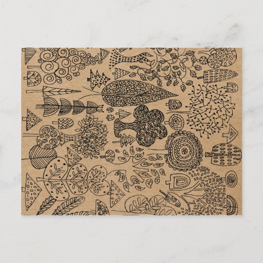 Woodland Forest Rustic Kraft Script Bewaar de datu Aankondigingskaart (Achterkant)