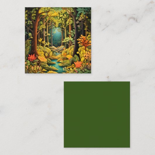 Woodland Forest Scene Paper Cut Diorama Informatiekaartje (Voorkant / Achterkant)