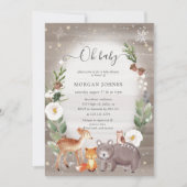 Woodland Forest Sparkle Baby shower Invitation (Voorkant)