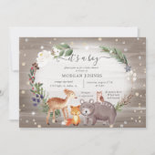 Woodland Forest Sparkle Baby shower Invitation (Voorkant)