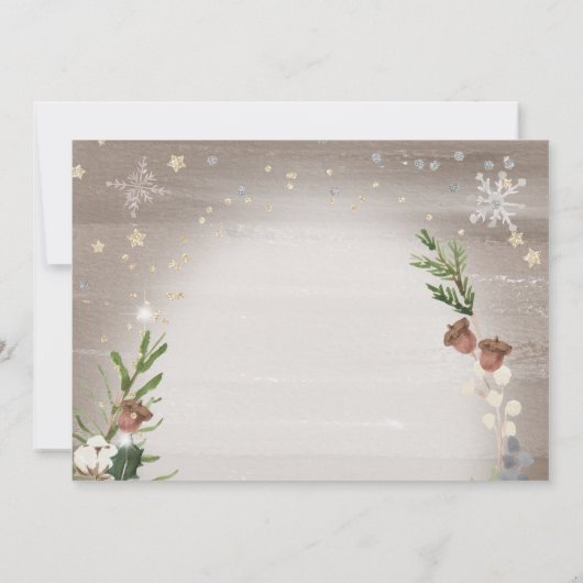 Woodland Forest Sparkle Baby shower Invitation (Achterkant)