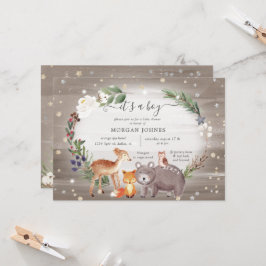 Woodland Forest Sparkle Baby shower Invitation