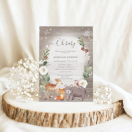 Woodland Forest Sparkle Baby shower Invitation