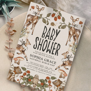 Woodland Forest Storybook Baby shower Kaart