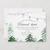 Woodland, Forest String Lights, Rehearsal Dinner Kaart (Voorkant)