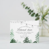 Woodland, Forest String Lights, Rehearsal Dinner Kaart (Staand voorkant)