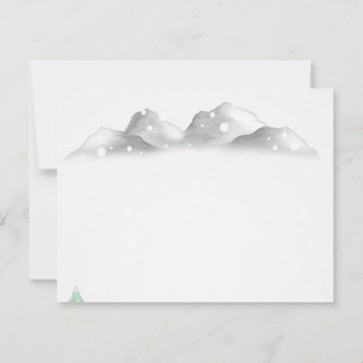 Woodland, Forest String Lights, Rehearsal Dinner Kaart (Achterkant)