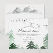 Woodland, Forest String Lights, Rehearsal Dinner Kaart (Voorkant / Achterkant)