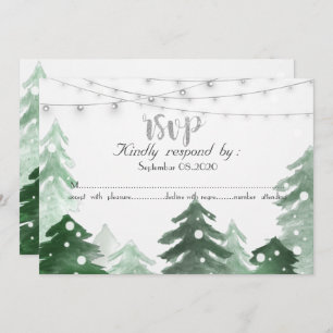 Woodland, Forest String Lights, RSVP Kaart