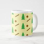 Woodland Forest Tree Pattern – Gezellig Natuur ont Grote Koffiekop (Voorkant rechts)