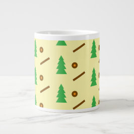 Woodland Forest Tree Pattern – Gezellig Natuur ont Grote Koffiekop