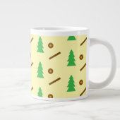 Woodland Forest Tree Pattern – Gezellig Natuur ont Grote Koffiekop (Rechts)