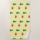 Woodland Forest Tree Pattern – Gezellig Natuur ont Strandlaken (Voorkant)