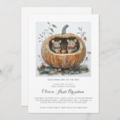 Woodland Forest Twins Fall Baby Shower Kaart (Voorkant / Achterkant)