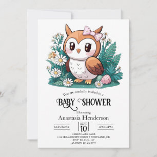 Woodland Forest Uil Baby shower Kaart