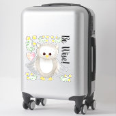 Woodland Forest Uil Waterverf Wees Wijze Kwekerij Sticker (Koffer)