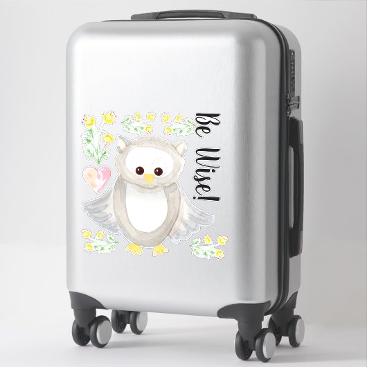 Woodland Forest Uil Waterverf Wees Wijze Kwekerij Sticker (Koffer)