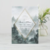 Woodland Forest | Uitnodiging tot Waterverf bruilo (Staand voorkant)