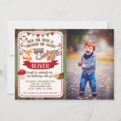 Woodland, Forest Verjaardag Uitnodiging met Foto (Voorkant)