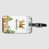 Woodland Forest Vrienden Baby Jongen Bagagelabel (Voorkant (horizontaal))