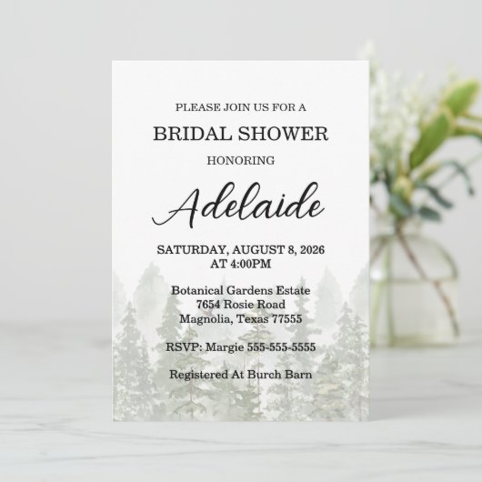 Woodland Forest Vrijgezellenfeest Green Kaart (Staand voorkant)