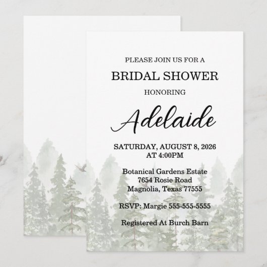 Woodland Forest Vrijgezellenfeest Green Kaart (Voorkant / Achterkant)