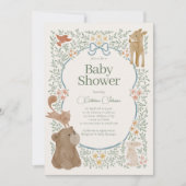 Woodland Forest Waterverf Animals Boy Baby shower Kaart (Voorkant)