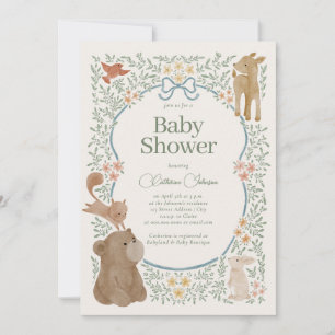 Woodland Forest Waterverf Animals Boy Baby shower Kaart