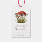 Woodland forest Waterverf Mushroom Dank u Cadeaulabel (Achterkant)