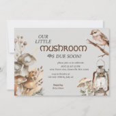 Woodland Forest Waterverf Paddenstoel Baby shower Kaart (Voorkant)