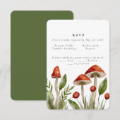 Woodland forest Waterverf Paddenstoel bruiloft Kaart (Voorkant / Achterkant)