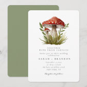 Woodland forest Waterverf Paddenstoel bruiloft Kaart (Voorkant / Achterkant)