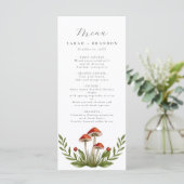 Woodland forest Waterverf Paddenstoel bruiloft Menu (Staand voorkant)