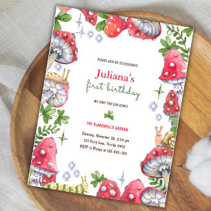 Woodland Forest Waterverf Paddenstoel Verjaardagsf Briefkaart