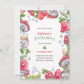 Woodland Forest Waterverf Paddenstoel Verjaardagsf Kaart (Voorkant)